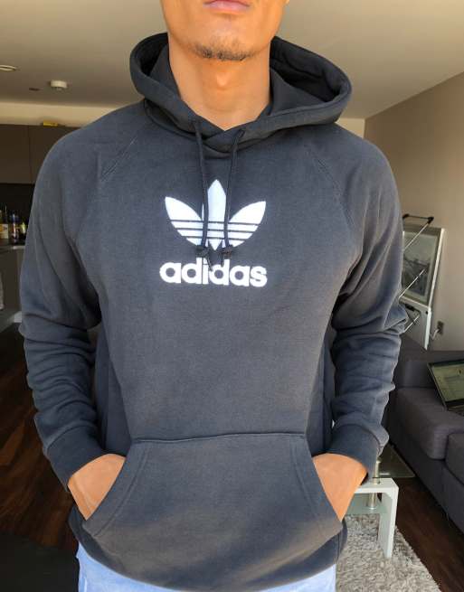adidas Originals Hoodie in zwart met grote trefoil