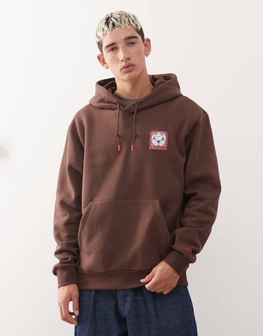 adidas Originals - Hoodie met grafische print in roodbruin