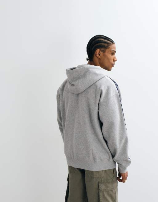 adidas Originals Hoodie mit durchgehendem Reißverschluss und lockerer Passform in Grau, 5 von 5
