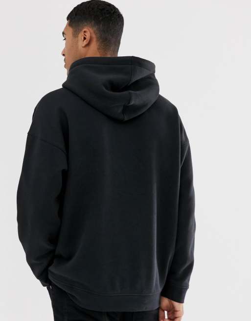 Adidas originals hoodie with 3-stripes lock up logo outlet in black