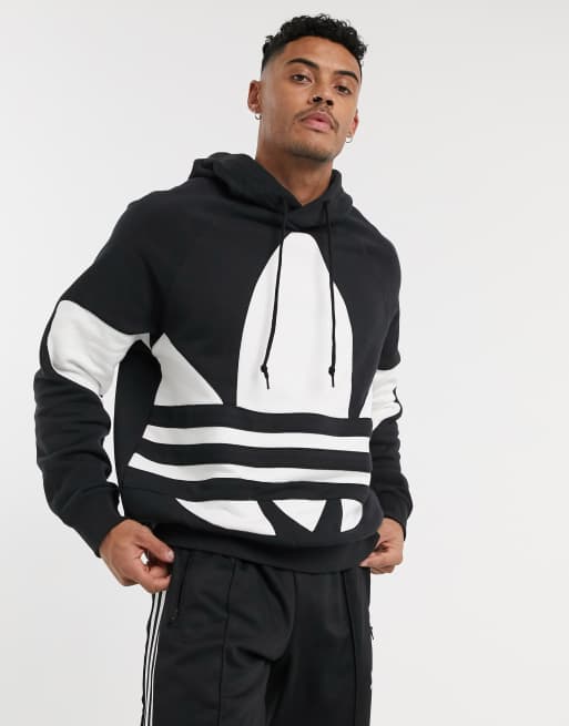 adidas big trefoil mix hoodie