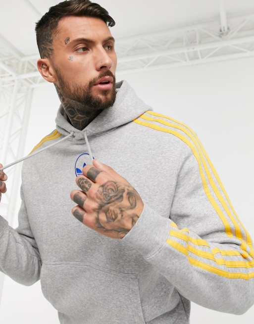 Adidas originals hoodie with central trefoil in black hotsell