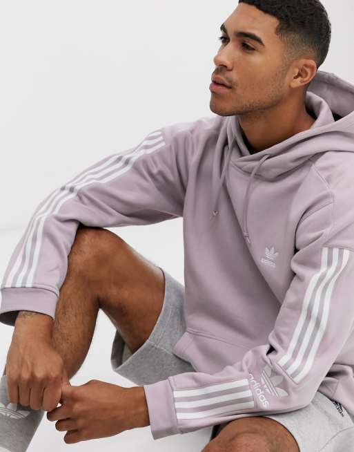 adidas Originals hoodie with lock up logo in lilac