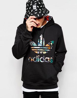 adidas originals hoodie with printed trefoil