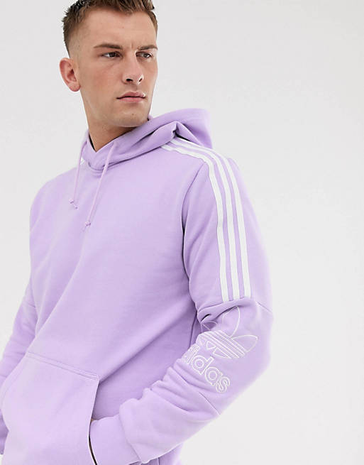 adidas Originals hoodie with stripes in purple | ASOS