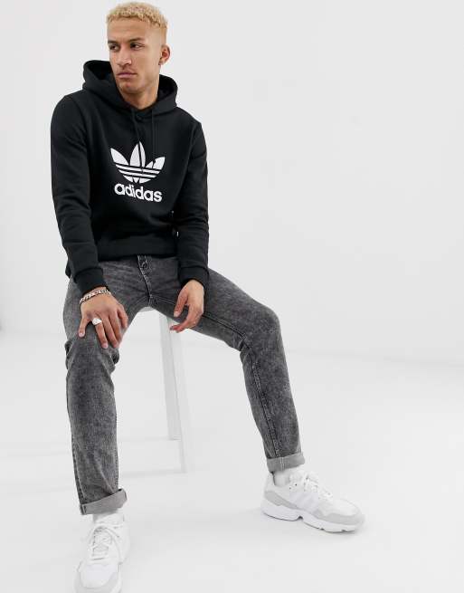 adidas Originals Hoodie With Trefoil Logo in Black | ASOS