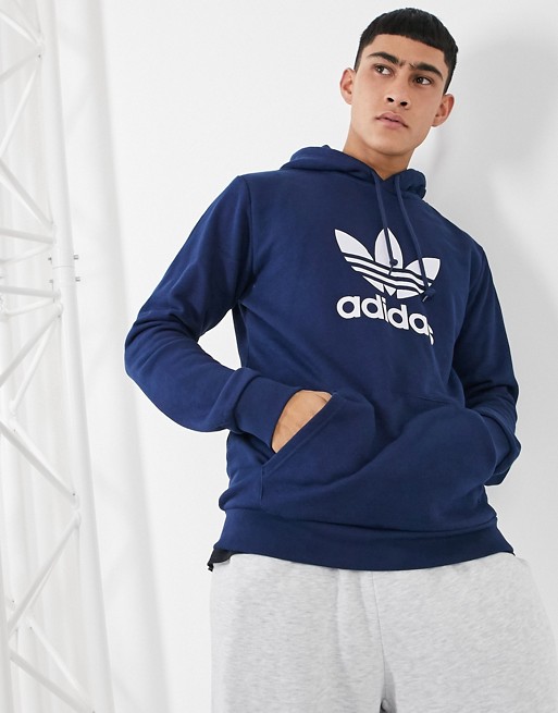 adidas Originals hoodie with trefoil logo in navy