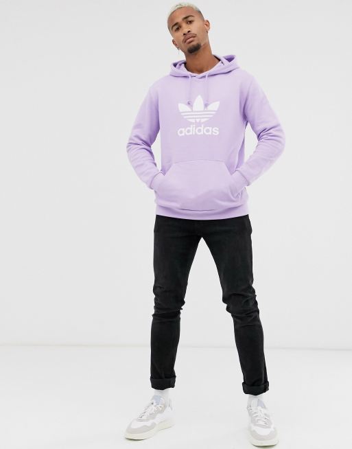 Purple adidas sales trefoil hoodie