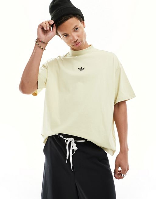 adidas 17th Originals - Hooggesloten uniseks basketbal T-shirt in zanderig beige