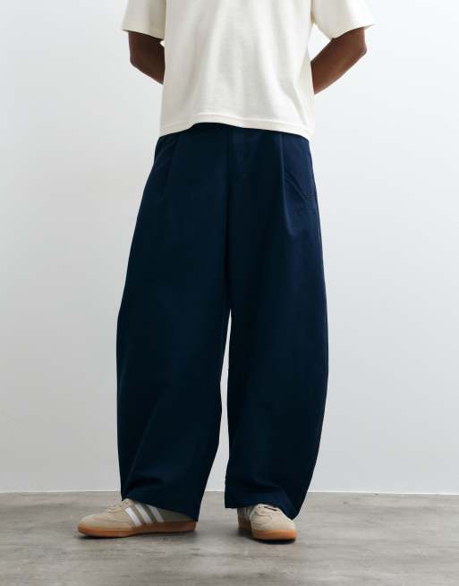 adidas Originals Hose mit Barrel-Leg in Marineblau, 3 von 5