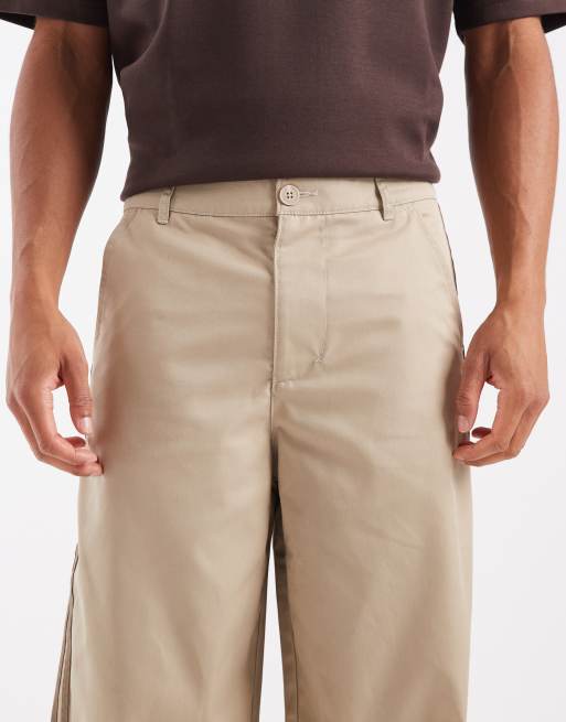 adidas Originals – Hose mit Bundfalten mit 3 den Streifen in Khaki, 4 von 5