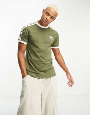 Adidas originals 3-stripes shop california t-shirt khaki