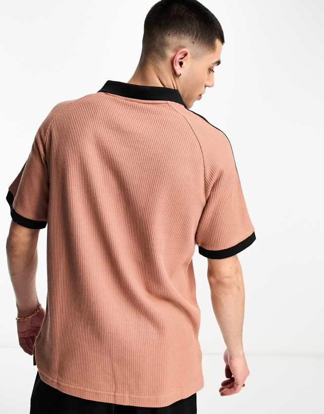 adidas Originals House of Adicolor polo shirt in brown 2