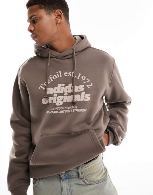 adidas Originals - Hættetrøje med grafik i jordbrun
