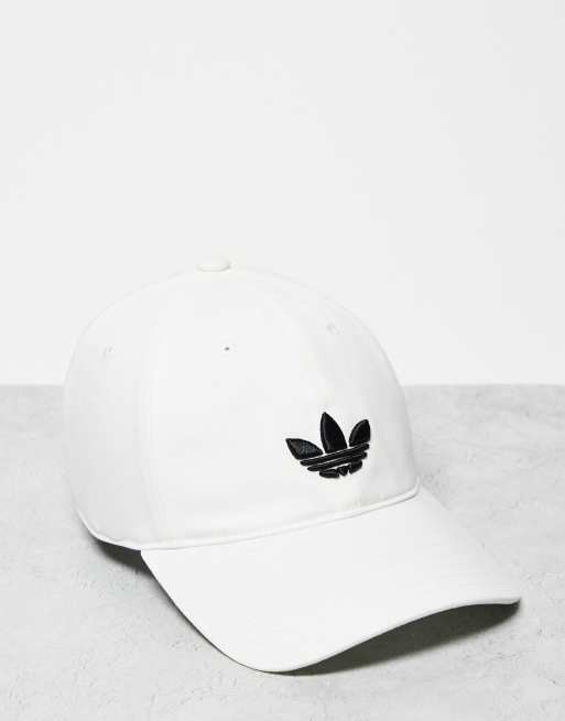adidas Originals - Hvid baseball-kasket med trekløverlogo