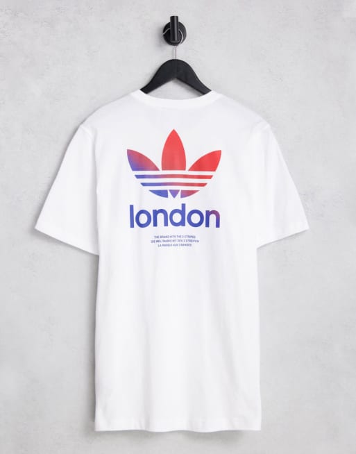 adidas Originals - Hvid T-shirt med London-logoprint på ryggen