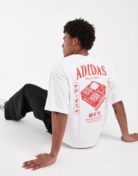 adidas Originals - Hvid T-shirt med rødt Bento Box-print - view 1