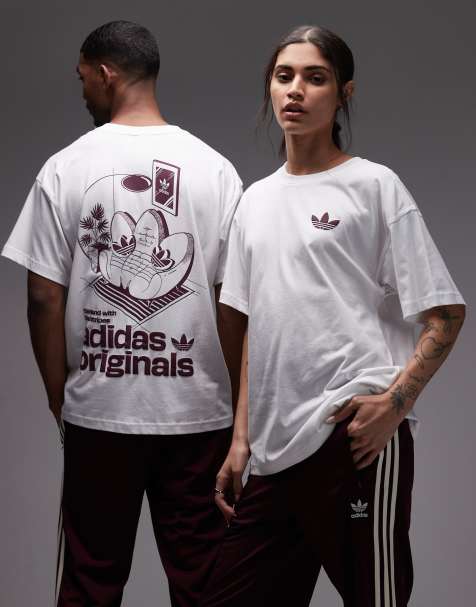 adidas Originals - Hvid T-shirt med sofagrafik - view 1