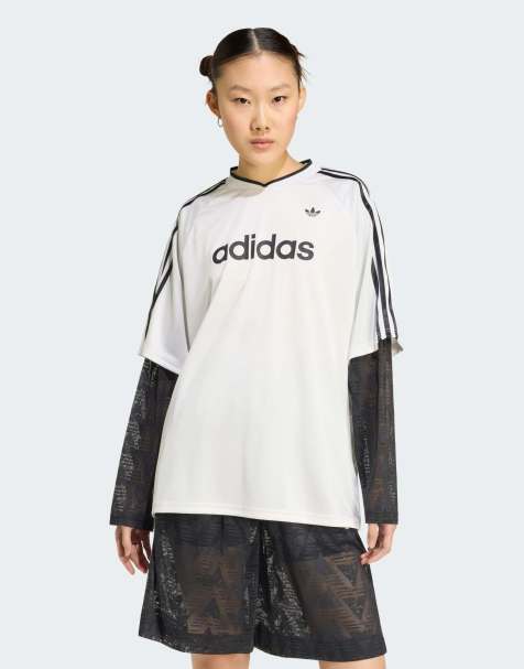 adidas Originals - Hvid trøje med lange blondeærmer - view 1