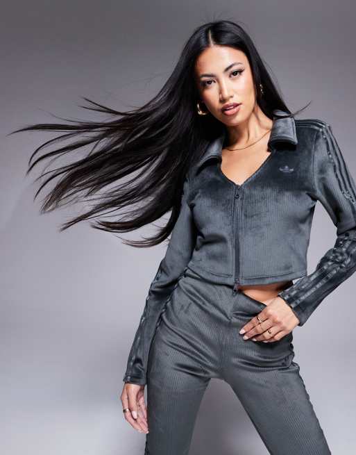 adidas Originals – Hyper Femme – Grafitowa krótka kurtka