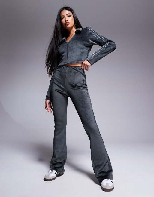 adidas Originals - Hyper-Femme - Koksgrå ribstrikkede leggings med svaj