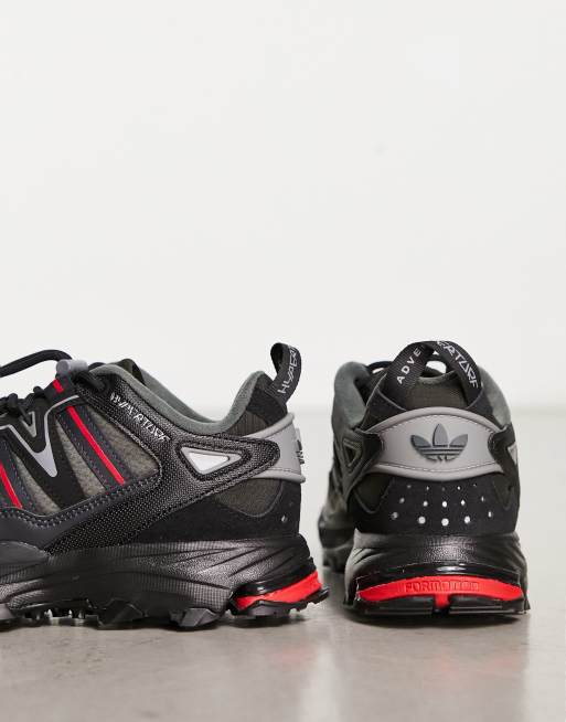 Adidas black hot sale with red