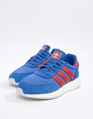 adidas blue leather trainers