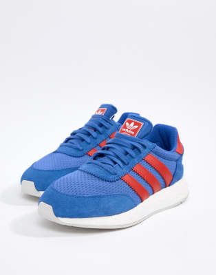 blue leather adidas trainers