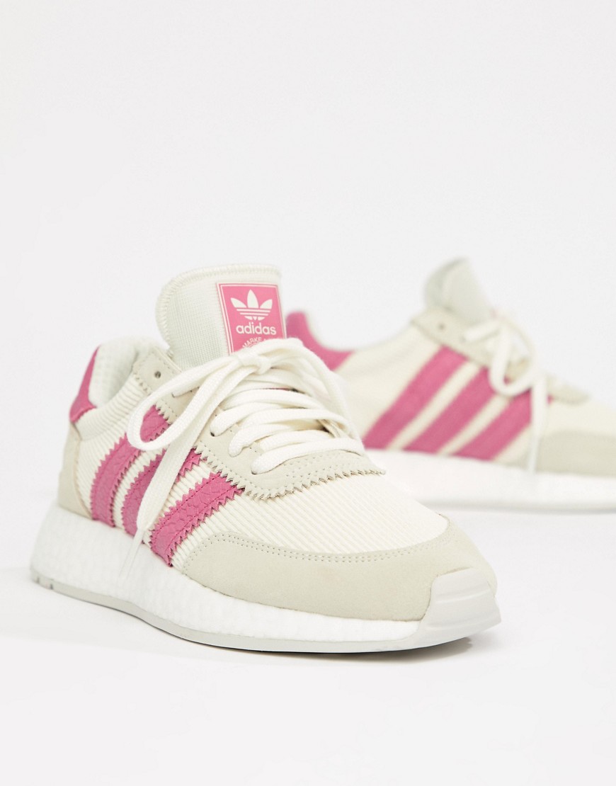 Adidas Originals I-5923 Trainers In White And Pink