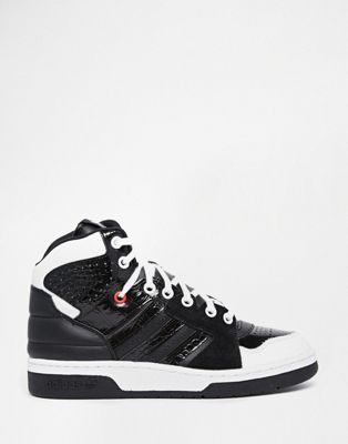 adidas high top trainers black