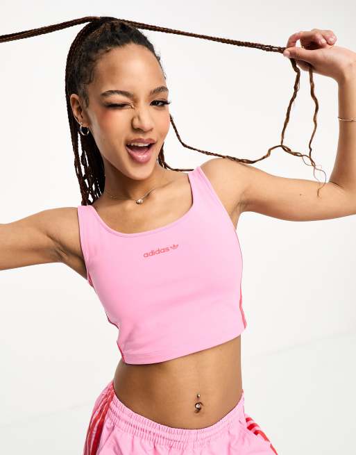 adidas Originals – Island Club – Kurzes Trägertop in Rosa
