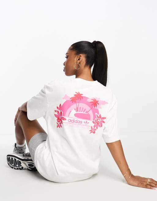 adidas Originals - Island Club - T-shirt met print op de rug in wit