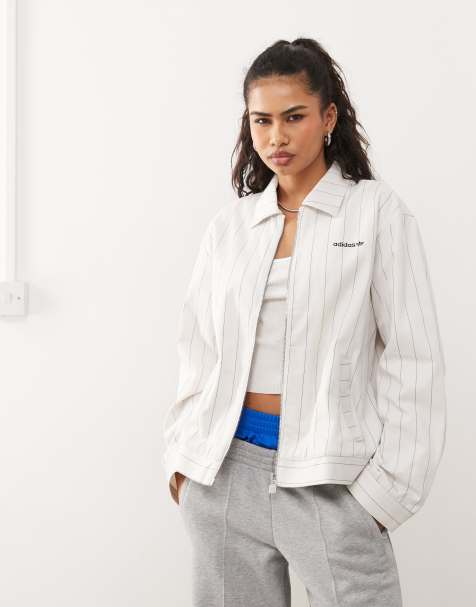 adidas Originals – Jacke in Cremeweiß mit Nadelstreifen - view 1