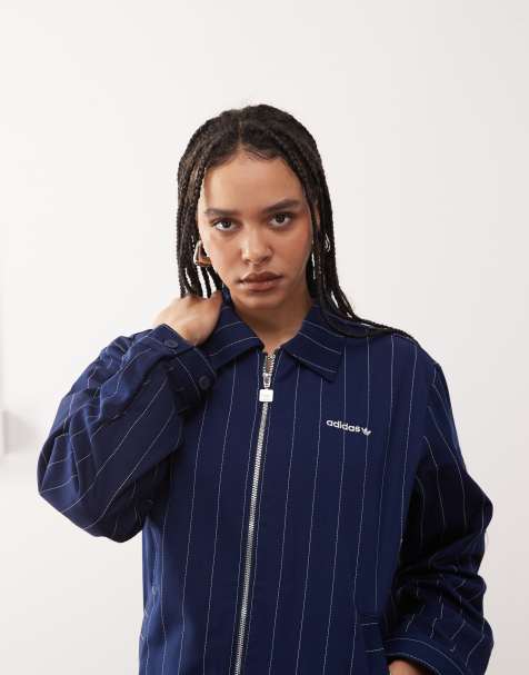 adidas Originals – Jacke in Marineblau mit Nadelstreifen - view 1