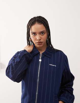 adidas Originals jacket in navy pinstripe