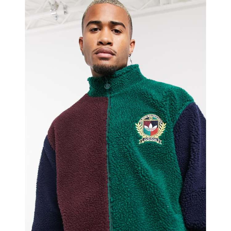 adidas Originals jacket with collegiate crest in teddy fleece | ASOS