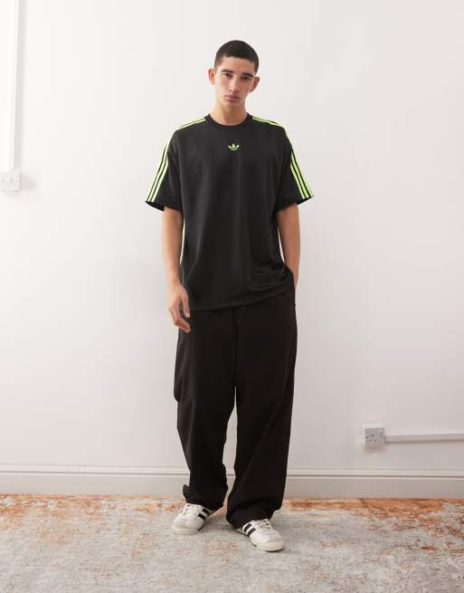 adidas Originals jacquard jersey in black and bright green | ASOS