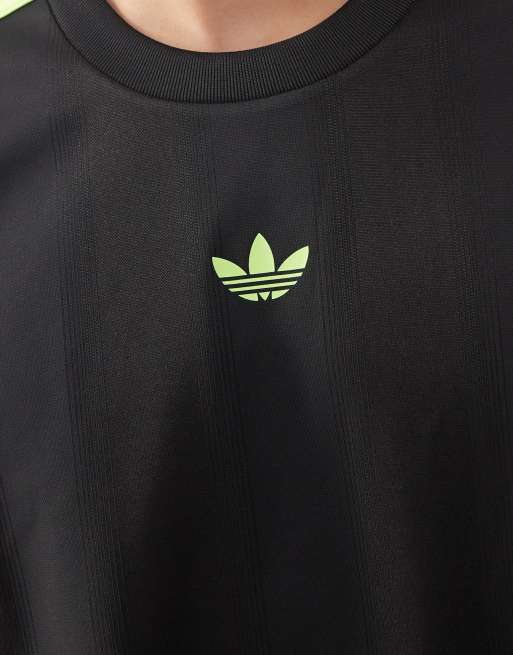 adidas Originals jacquard jersey in black and bright green | ASOS