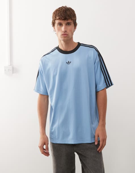 adidas Originals jacquard jersey in blue - view 1