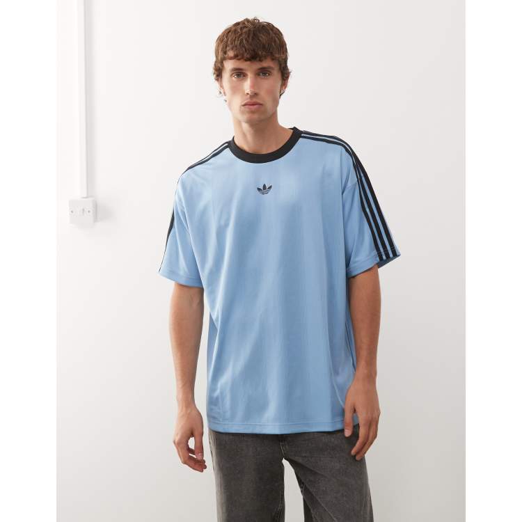 [ADIDAS] Tシャツ 長袖 TIRO Jacquard Jersey ブルー adidas Originals jacquard jersey in blue | ASOS