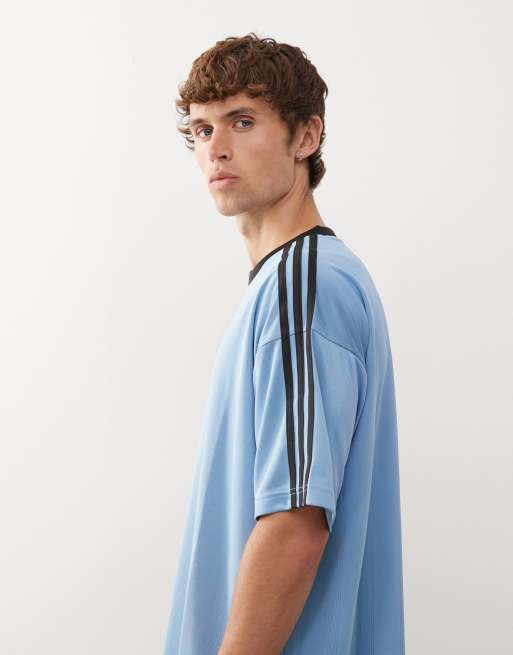 ☆Adidas☆Originals OVERSIZED SHORT SLEEVE JERSEY Blue adidas Originals jacquard jersey in blue | ASOS
