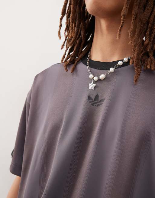 adidas Originals jacquard jersey in grey and black ASOS