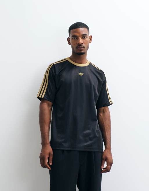 adidas Originals Jacquard-Jersey in Schwarz und Gold, 2 von 5