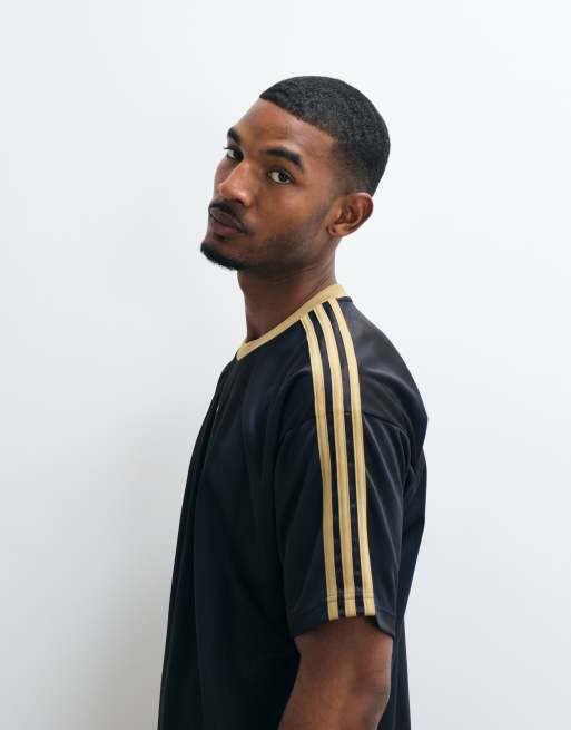 adidas Originals Jacquard-Jersey in Schwarz und Gold, 3 von 5