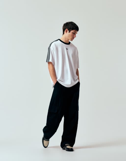 adidas Originals jacquard jersey in white and black ASOS