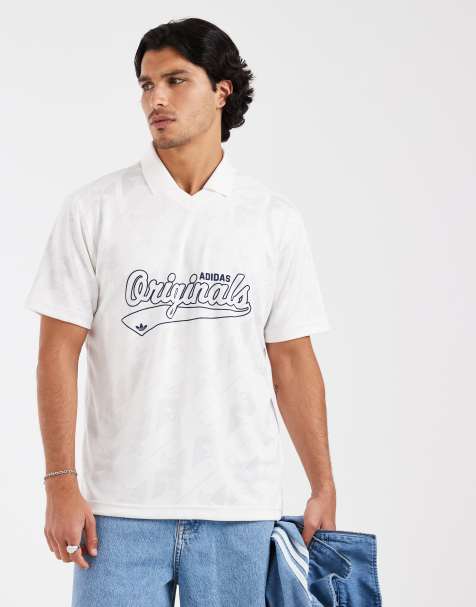 adidas Originals jacquard jersey in white - view 1