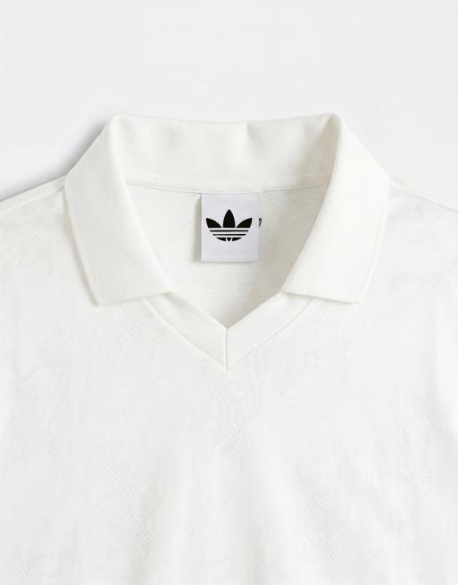 adidas Originals jacquard jersey in white, 8 of 9