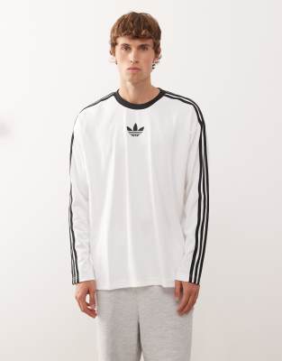 Adidas Originals Jacquard Long Sleeve Jersey In White