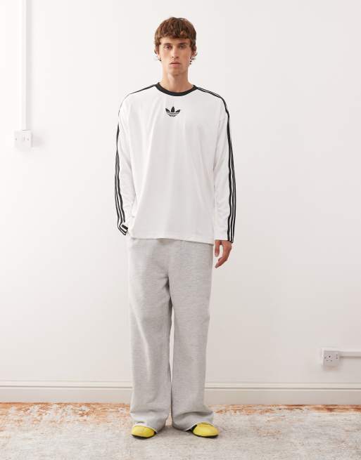 adidas Originals jacquard long sleeve jersey in white and black ASOS