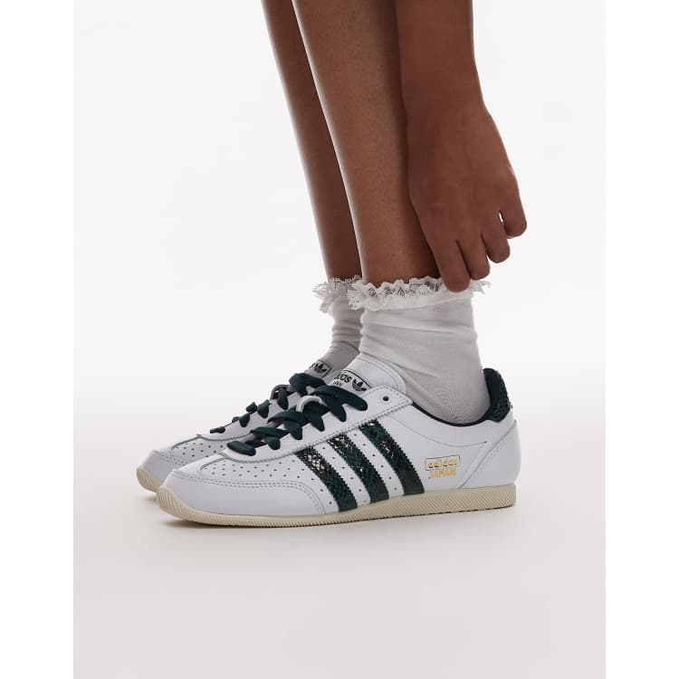 adidas Originals – Japan – Białe buty sportowe w zielony wzór